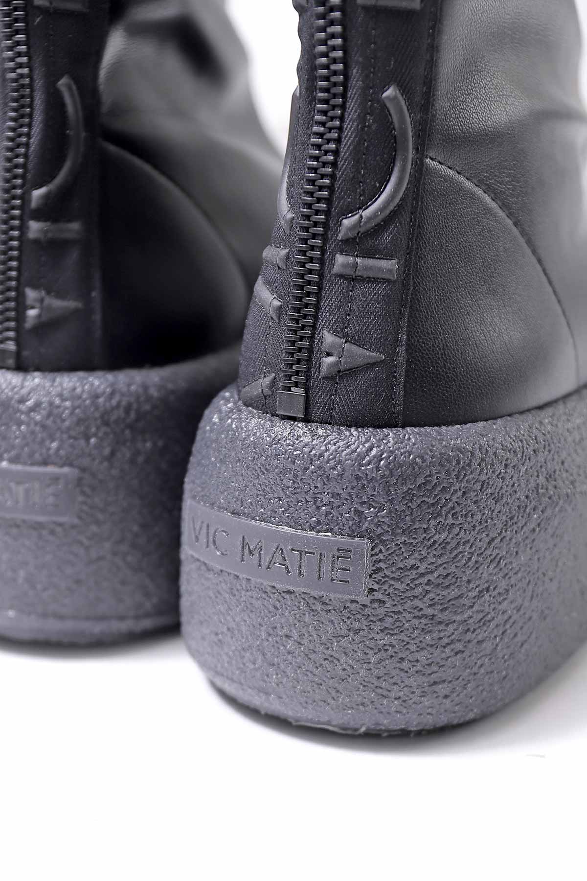 【VIC MATIE】 ECO STRETCH LEATHER SNEAKER BOOTS 2310D_BLACK
