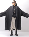 【RUNDHOLZ】 OVERSIZED GRUNGE SILK KNIT CARDIGAN COAT_BLACK