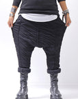 【studio b3】 UNISEX CRINKLED SOFT COTTON PANTS RBB1972_BLACK