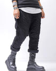 【studio b3】 UNISEX CRINKLED SOFT COTTON PANTS RBB1972_BLACK