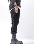 【studio b3】 UNISEX CRINKLED SOFT COTTON PANTS RBB1972_BLACK