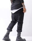【studio b3】 UNISEX CRINKLED SOFT COTTON PANTS RBB1972_BLACK