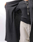 【RUNDHOLZ】 OVERSIZED GRUNGE SILK KNIT CARDIGAN COAT_BLACK