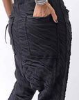 【studio b3】 UNISEX CRINKLED SOFT COTTON PANTS RBB1972_BLACK
