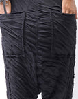【studio b3】 UNISEX CRINKLED SOFT COTTON PANTS RBB1972_BLACK