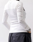 【thom/krom】 COTTON MODAL SLIM FIT RIB TOP WTS530_WHITE