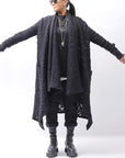 【NOSTRASANTISSIMA】 UNISEX JACQUARD LONG CARDIGAN MW159_BLACK