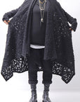 【NOSTRASANTISSIMA】 UNISEX JACQUARD LONG CARDIGAN MW159_BLACK