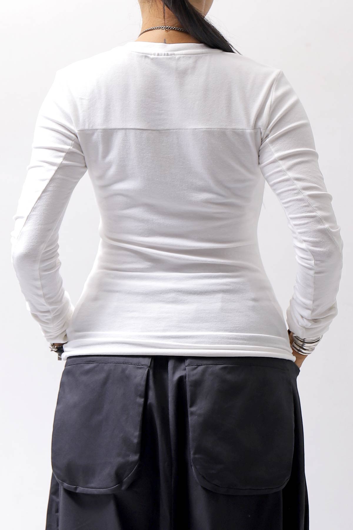 【thom/krom】 COTTON MODAL SLIM FIT RIB TOP WTS530_WHITE