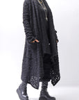 【NOSTRASANTISSIMA】 UNISEX JACQUARD LONG CARDIGAN MW159_BLACK