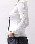 【thom/krom】 COTTON MODAL SLIM FIT RIB TOP WTS530_WHITE