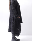 【NOSTRASANTISSIMA】 UNISEX JACQUARD LONG CARDIGAN MW159_BLACK
