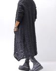 【NOSTRASANTISSIMA】 UNISEX JACQUARD LONG CARDIGAN MW159_BLACK