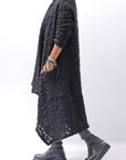 【NOSTRASANTISSIMA】 UNISEX JACQUARD LONG CARDIGAN MW159_BLACK