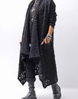 【NOSTRASANTISSIMA】 UNISEX JACQUARD LONG CARDIGAN MW159_BLACK