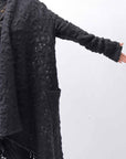 【NOSTRASANTISSIMA】 UNISEX JACQUARD LONG CARDIGAN MW159_BLACK
