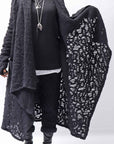 【NOSTRASANTISSIMA】 UNISEX JACQUARD LONG CARDIGAN MW159_BLACK