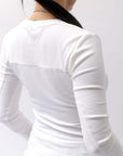 【thom/krom】 COTTON MODAL SLIM FIT RIB TOP WTS530_WHITE