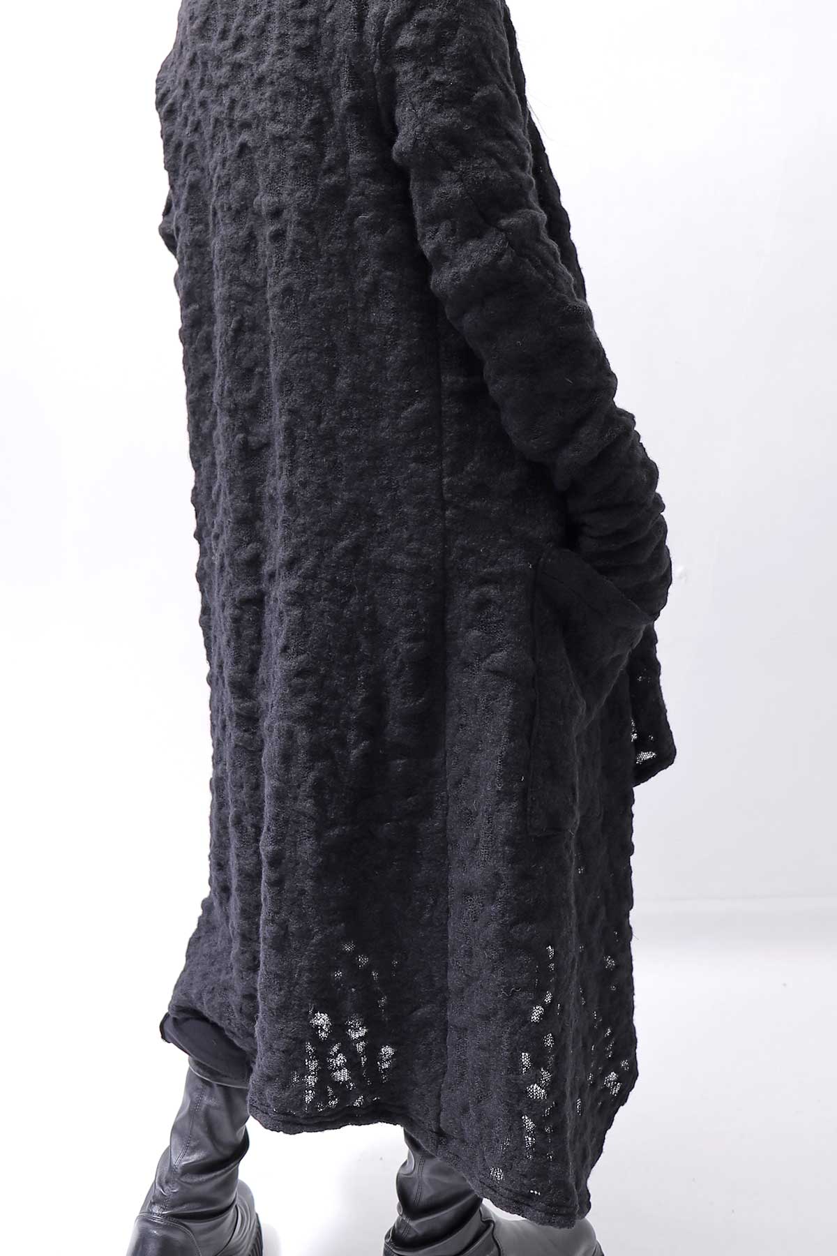 【NOSTRASANTISSIMA】 UNISEX JACQUARD LONG CARDIGAN MW159_BLACK