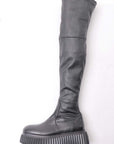 【AGL】 STRETCH LEATHER OVER-THE-KNEE HIGH BOOTS_BLACK
