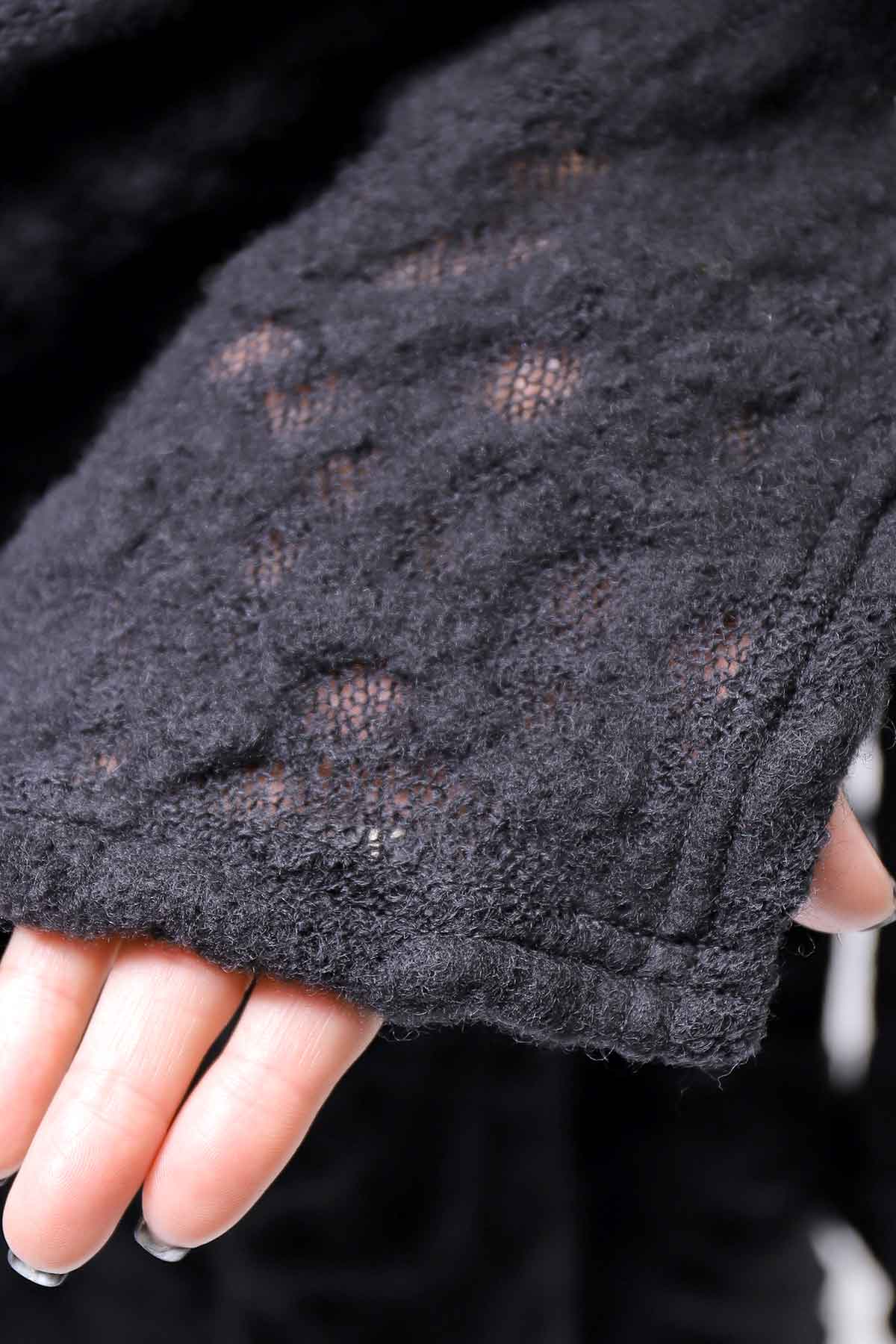 【NOSTRASANTISSIMA】 UNISEX JACQUARD LONG CARDIGAN MW159_BLACK