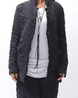 【studio b3】 UNISEX CRINKLED SOFT COTTON CARDIGAN JACKET RBB1971_BLACK