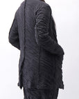 【studio b3】 UNISEX CRINKLED SOFT COTTON CARDIGAN JACKET RBB1971_BLACK