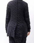 【studio b3】 UNISEX CRINKLED SOFT COTTON CARDIGAN JACKET RBB1971_BLACK