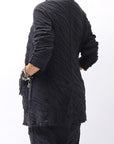 【studio b3】 UNISEX CRINKLED SOFT COTTON CARDIGAN JACKET RBB1971_BLACK