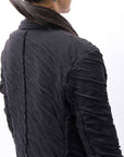 【studio b3】 UNISEX CRINKLED SOFT COTTON CARDIGAN JACKET RBB1971_BLACK