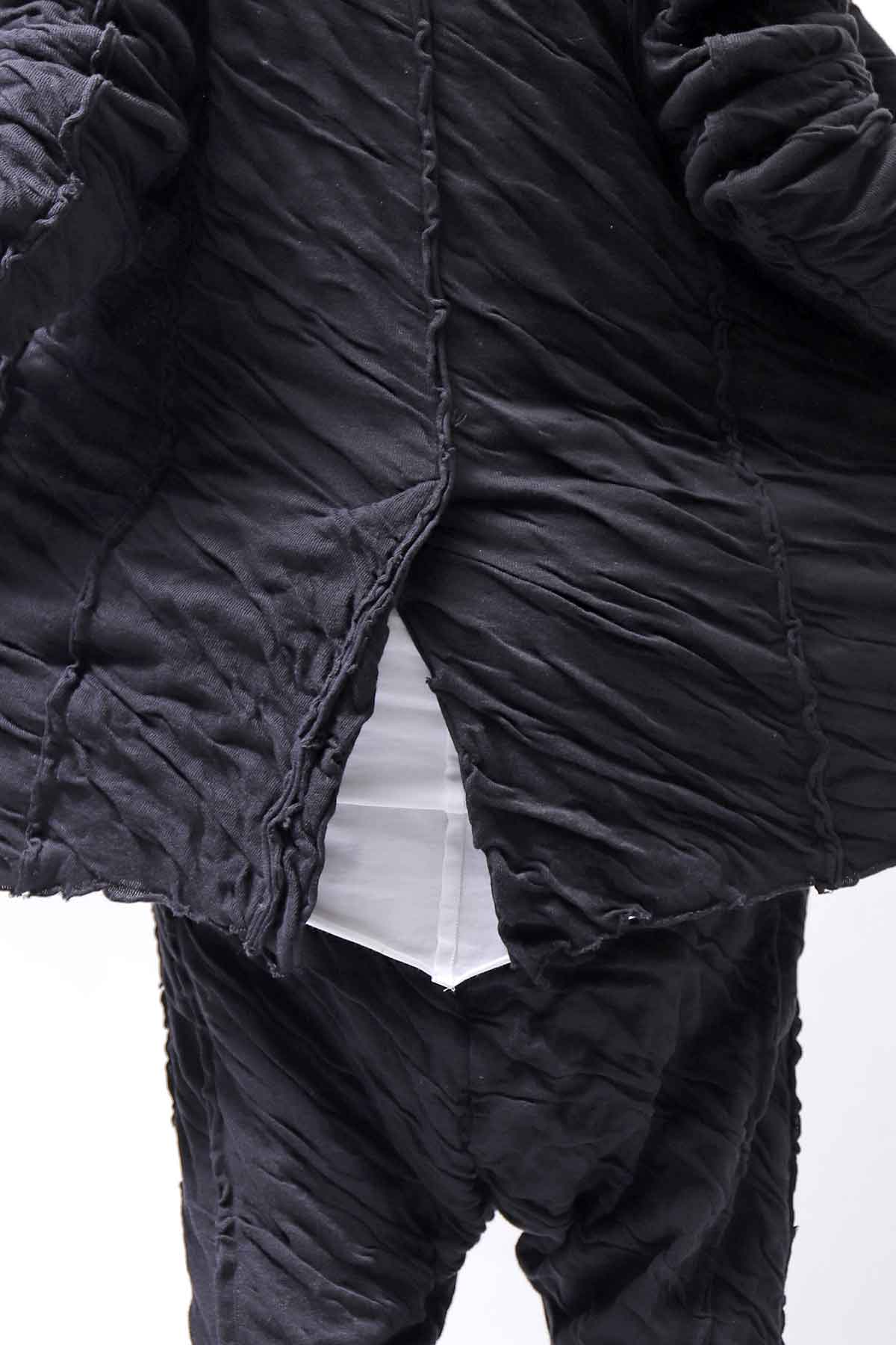 【studio b3】 UNISEX CRINKLED SOFT COTTON CARDIGAN JACKET RBB1971_BLACK