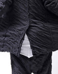 【studio b3】 UNISEX CRINKLED SOFT COTTON CARDIGAN JACKET RBB1971_BLACK