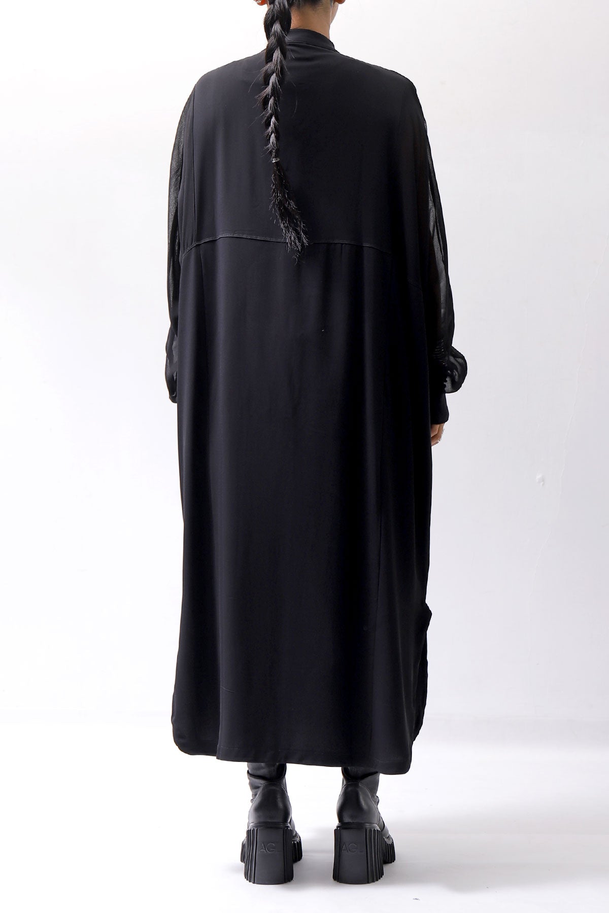 【thom/krom】 2WAY LONG CARDIGAN DRESS WD30_BLACK