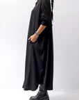 【thom/krom】 2WAY LONG CARDIGAN DRESS WD30_BLACK