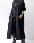 【thom/krom】 2WAY LONG CARDIGAN DRESS WD30_BLACK