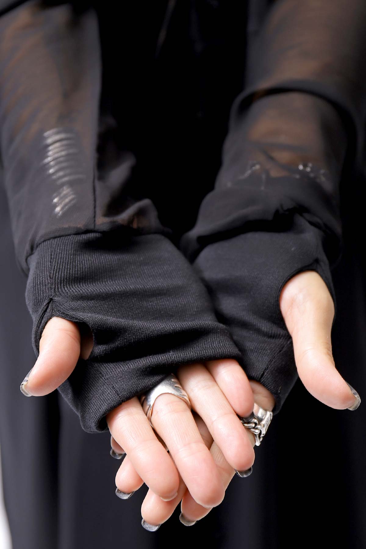 【thom/krom】 2WAY LONG CARDIGAN DRESS WD30_BLACK