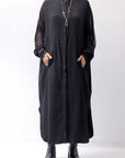 【thom/krom】 2WAY LONG CARDIGAN DRESS WD30_BLACK