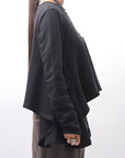 【PLÜ】 FLARED COTTON LIGHT SWEAT SHORT TOP PL11T_BLACK
