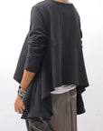 【PLÜ】 FLARED COTTON LIGHT SWEAT SHORT TOP PL11T_BLACK