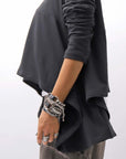 【PLÜ】 FLARED COTTON LIGHT SWEAT SHORT TOP PL11T_BLACK