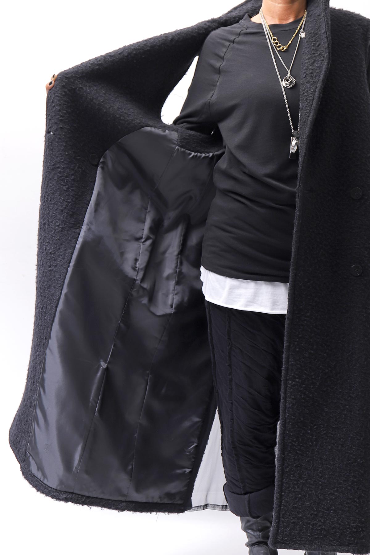 【NOSTRASANTISSIMA】 CASENTINO & TULLE GILET J106_BLACK