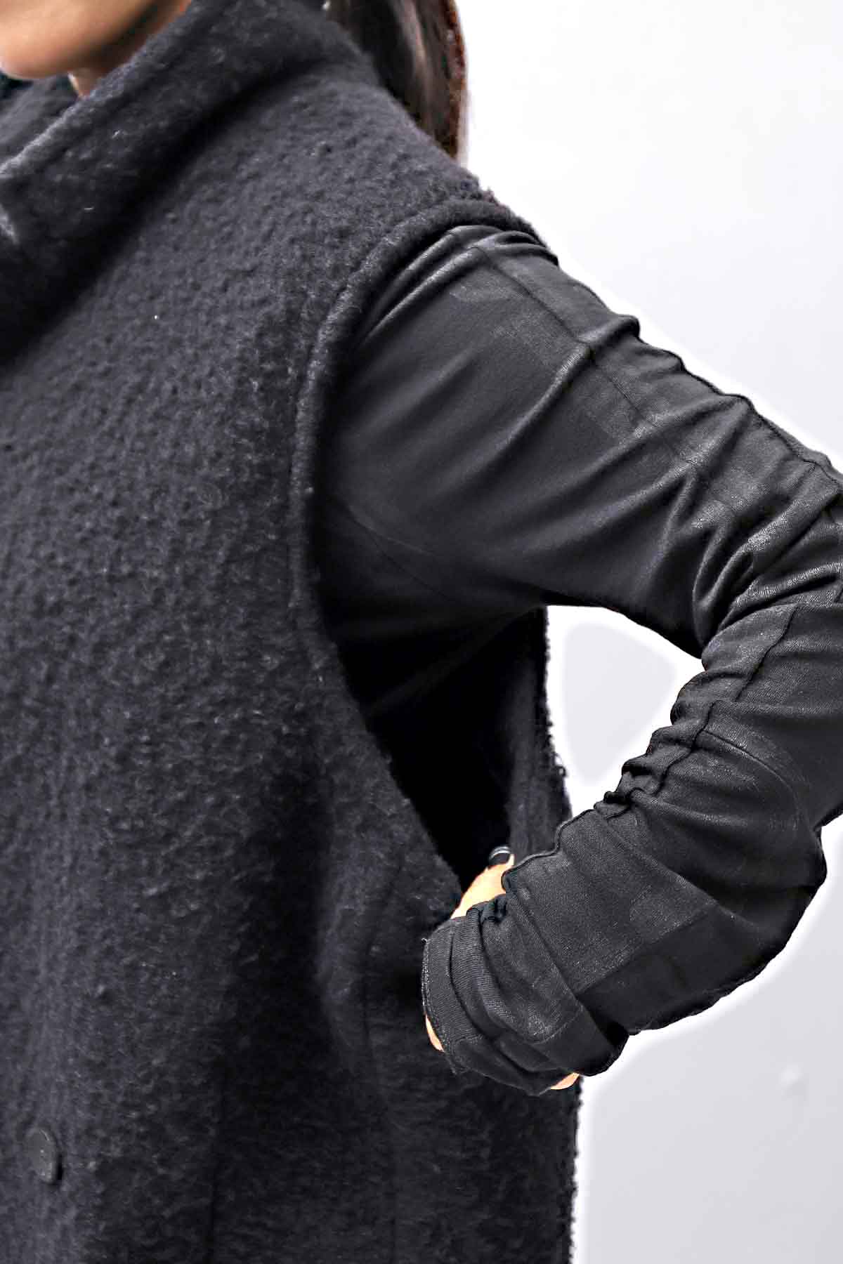 【NOSTRASANTISSIMA】 CASENTINO & TULLE GILET J106_BLACK