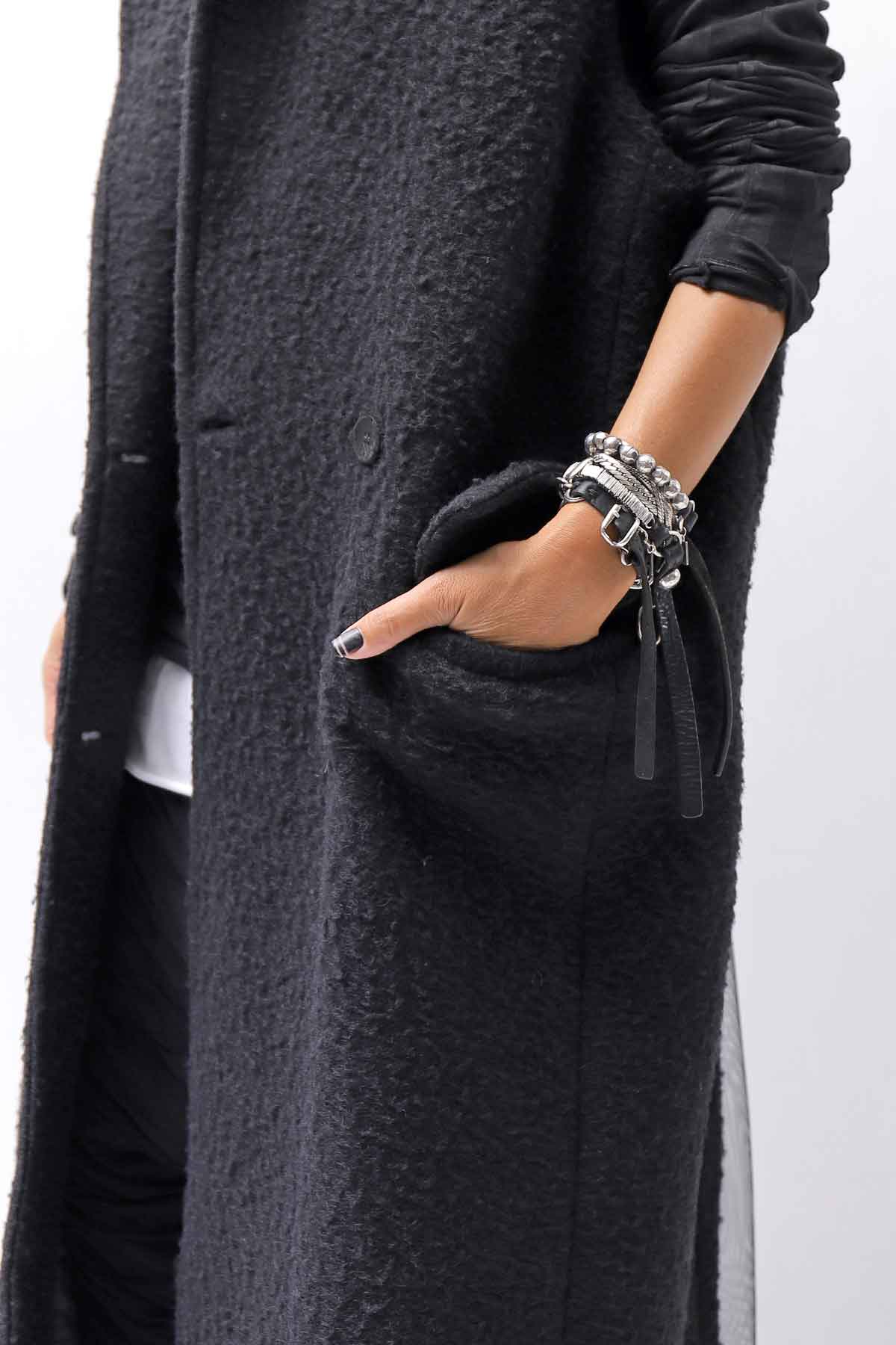 【NOSTRASANTISSIMA】 CASENTINO & TULLE GILET J106_BLACK