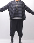 【PLÜ】 COTTON LIGHT SWEAT BALLOON SHORT TOP PL14_WIDE STRIPE