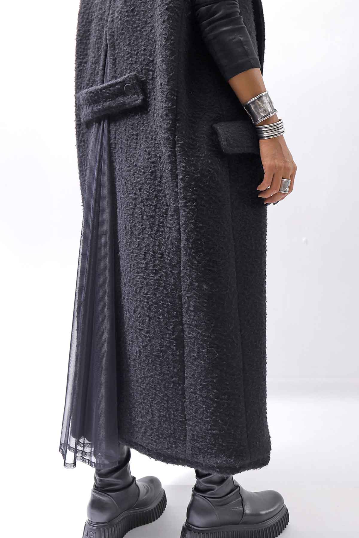 【NOSTRASANTISSIMA】 CASENTINO & TULLE GILET J106_BLACK