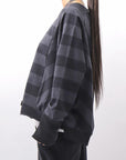 【PLÜ】 COTTON LIGHT SWEAT BALLOON SHORT TOP PL14_WIDE STRIPE