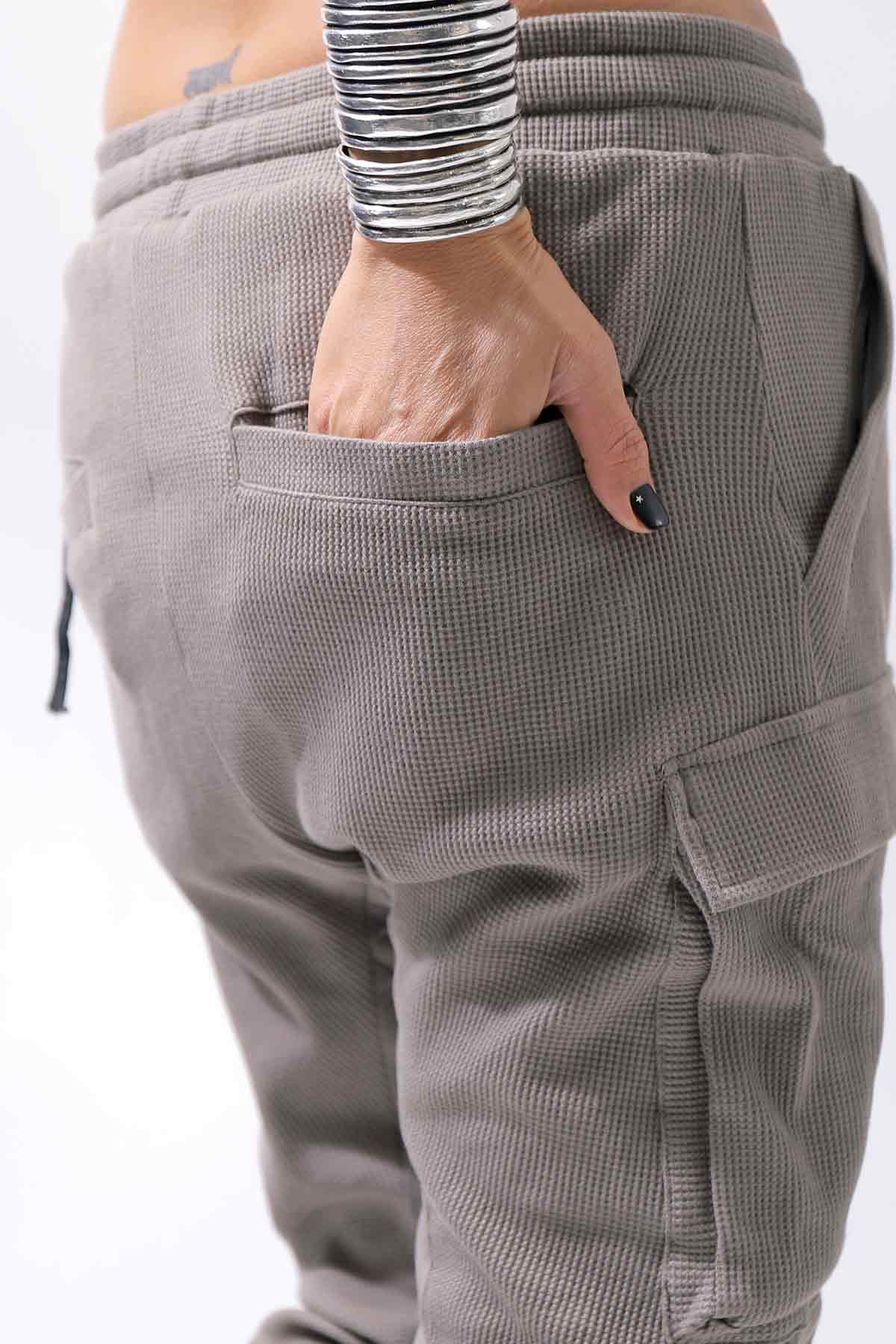 【thom/krom】 UNISEX COTTON WAFFLE RIB PANTS MST384_FOSSIL