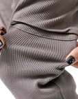 【thom/krom】 UNISEX COTTON WAFFLE RIB PANTS MST384_FOSSIL