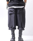 【studio b3】 UNISEX BOX SARROUEL WIDE PANTS RBB1961_BLACK