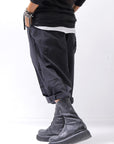 【studio b3】 UNISEX BOX SARROUEL WIDE PANTS RBB1961_BLACK